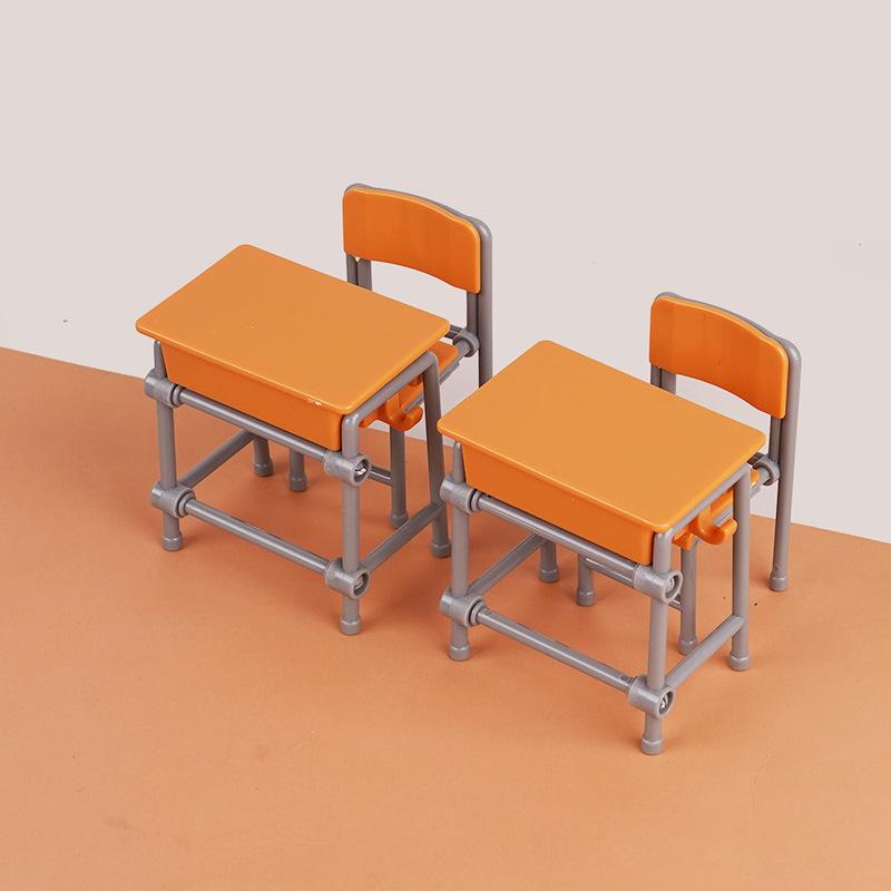Mini Miniature Simulation Desk Dining Table Desk Model Ornament Doll House Decoration Diy Children'S Play House Toys