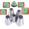 5pcs Large Flower Mouth Framing Nozzle Combination Cake Cookie Cream Baking Tools Stainless Steel Baking Tools