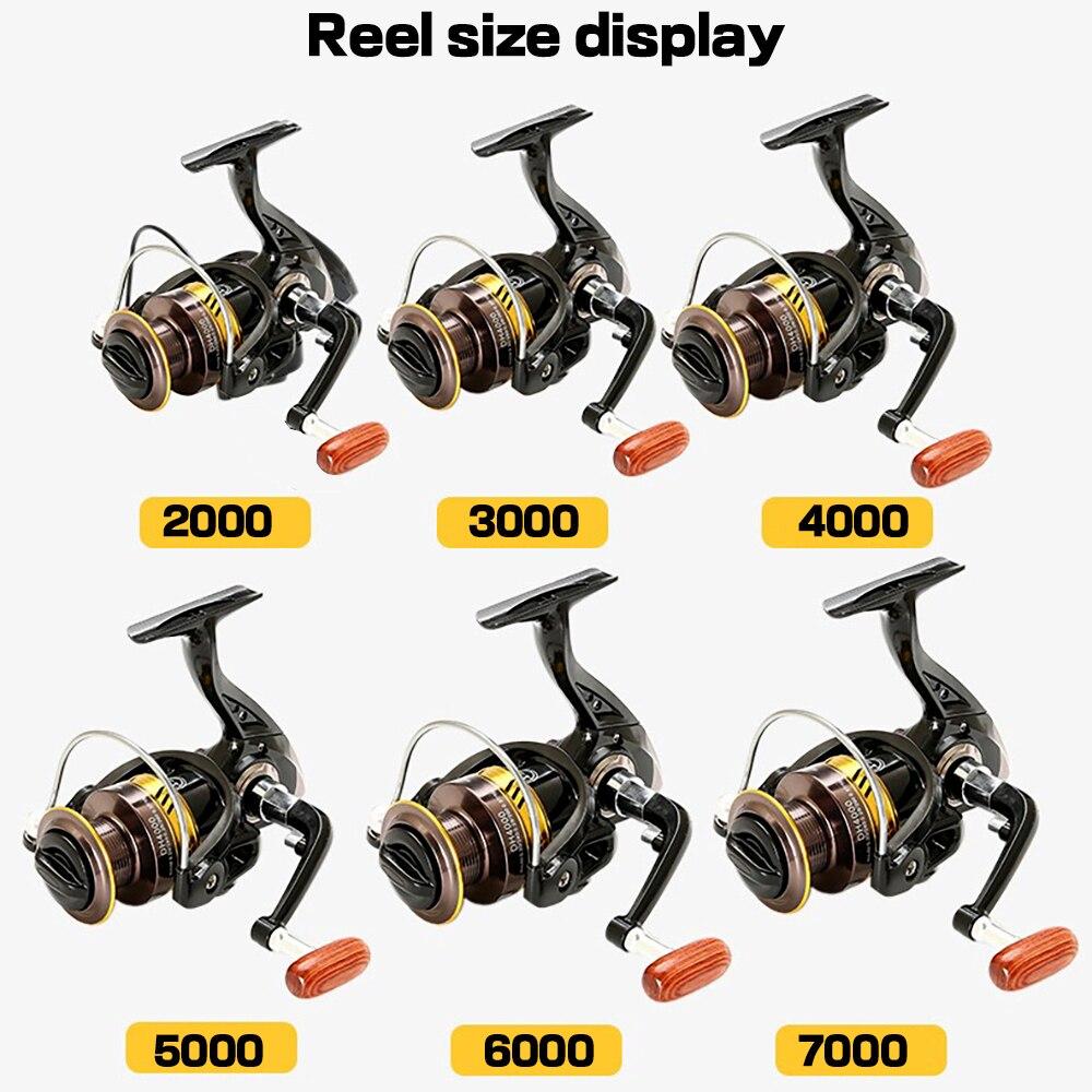 Рыболовные катушки серии DH2000-DH7000 5.2:1 прочная металлическая шестерня с плавной намоткой 17-22 фунта, спиннинговая рыболовная катушка для всех водоемов