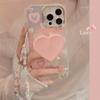 Ins Laser Color Love Bracket for Apple 16pro Max Mobile Phone Case for IPhone15 Hanging Chain 11 Hard 17