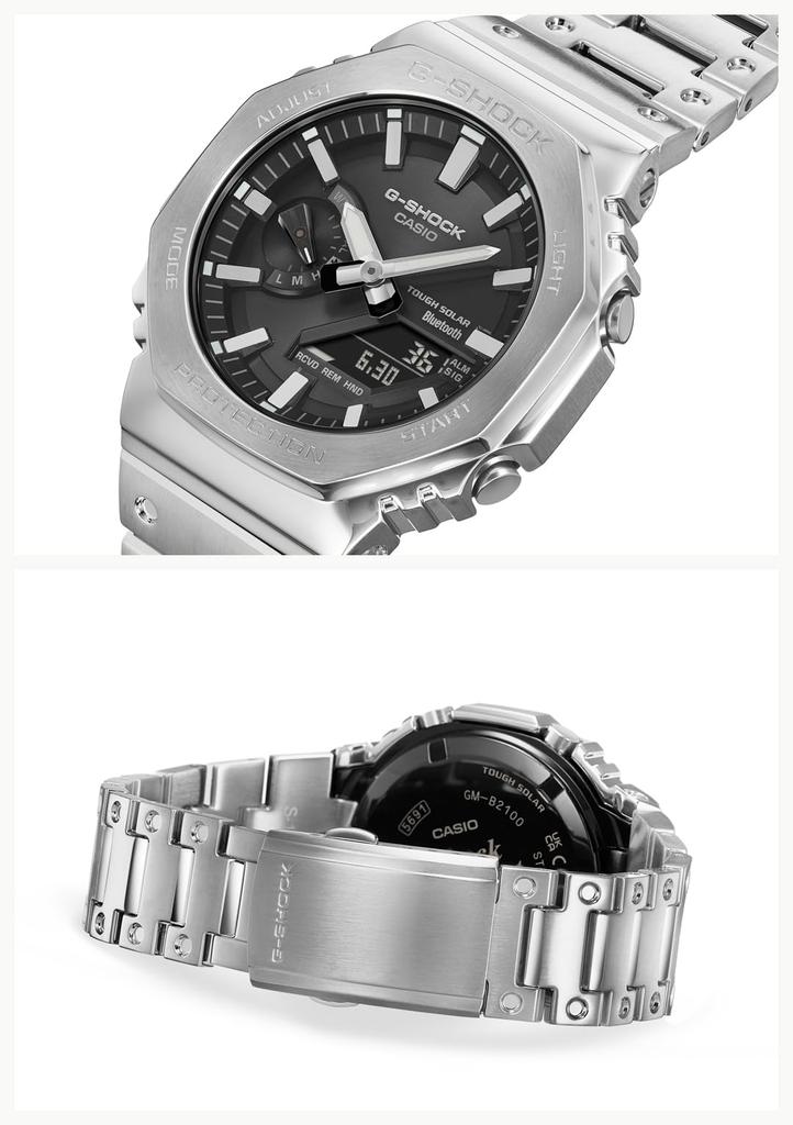 Casio Серебряные часы с полностью металлическим корпусом и Tough Solar G-Shock GM-B2100SD-1AJF Мужские часы, Bluetooth,