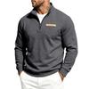 Men’s Autumn/Winter Heavyweight Fleece-Lined Minimalist Retro Stand-Up Collar Pocket Casual Loose-Fit Sports Sweatshirt