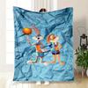 Tune Squad Basketball Jersey for Kids - Cartoon Bunny Sports ShirtBlanket Flannel Throw Blanket for Sofa, Bed, Travel, Camping, Office
