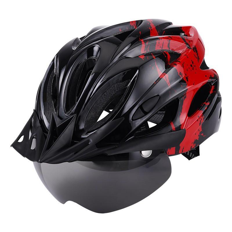 Integrated Cycling Helmet With Magnetic Snap-on Visor Rear LED Light Unisex Mountain Bike Half EPS Foam CE CPSC