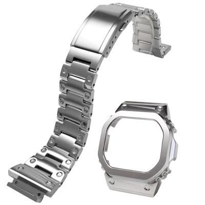MOD Kit Металлический корпус часов Безель Ремешок Ремешок Браслет из нержавеющей стали 316 Совместимость с Casio Совместимость с Casio Совместимость с серебристым G-SHOCK