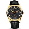 Carnival Men's Kinetic Display Automatic Mechanical Stainless Steel Sapphire Waterproof Leather Black Watch, Gold/Black Dial.