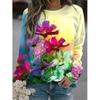 Harajuku New 3D Colorful Flowers Printing Sweatshirts Women Fashion Streetwear Pullovers Winter Girls Floral Graphic Clothes Top