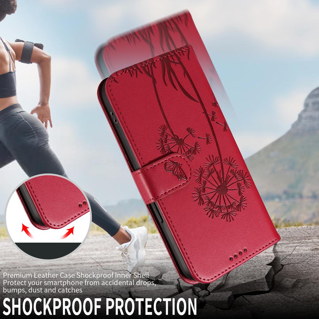 For Xiaomi Redmi Turbo 4 Pro 5G Leather Wallet Case with Strap Dandelion Imprint Phone Stand Cover