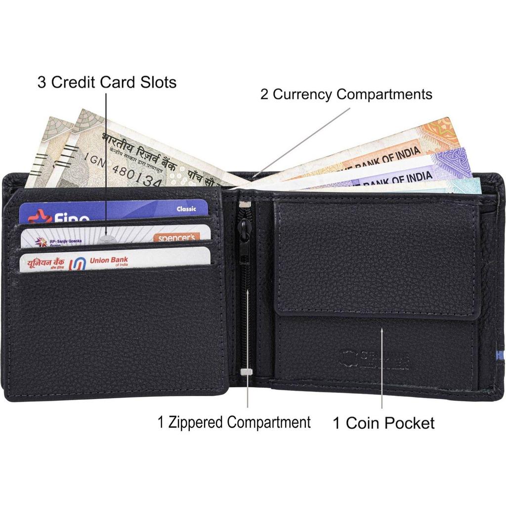 Мужской кошелек из натуральной кожи  (3 слота для карт)