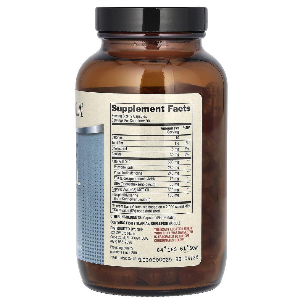 Dr. Mercola Keto Krill with Choline and Serine Phospholipids, 180 Capsules