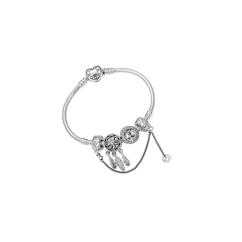 Pandora Letter engraving 925 silver bracelet women's silver ZT-0341