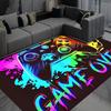 Gaming Elements Area Rug, Large Non Slip Polyester, Soft Protective Living Room Mat, Easy Clean Decor, Stylish Floor Carpet