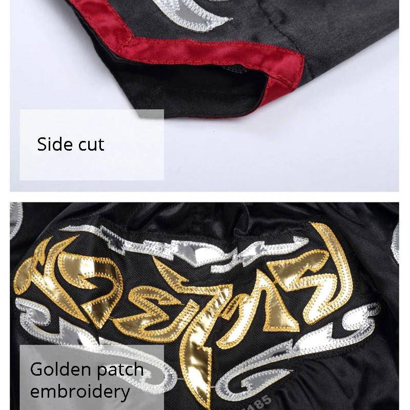 Шорты для тайского бокса, штаны высшего качества для борьбы, кикбоксинга, ММА, для мужчин и женщин, детские с вышивкой, оборудование для тренировок по боксу, боевым искусствам