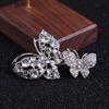 Women Elegant Butterflies Shape Brooch Shiny Rhinestones Inlaid Pin Suit Collar Shawl Cardigan Badge Jewelry Accessories