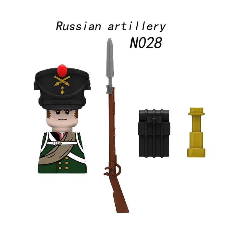 Средневековые солдаты Наполеоновских войн Фигурки Военные MOC Строительные блоки Рыцари Британские Французские Фузилеры Винтовки Оружие Детская игрушка D128