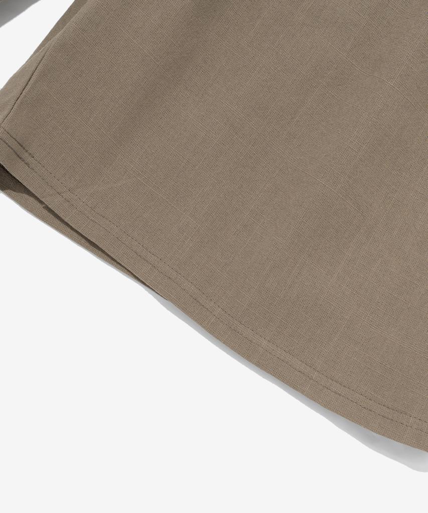 CARGOBROS Linen-Like Pintuck Wide Shorts (Khaki)