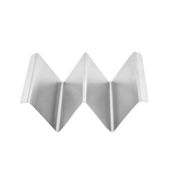 Stainless Steel Taco Holder Stand Reversible Holds 3 or 2 Tortillas Stackable Rack for Easy Storage Triangular Interior Prevents Spills Non-Stick