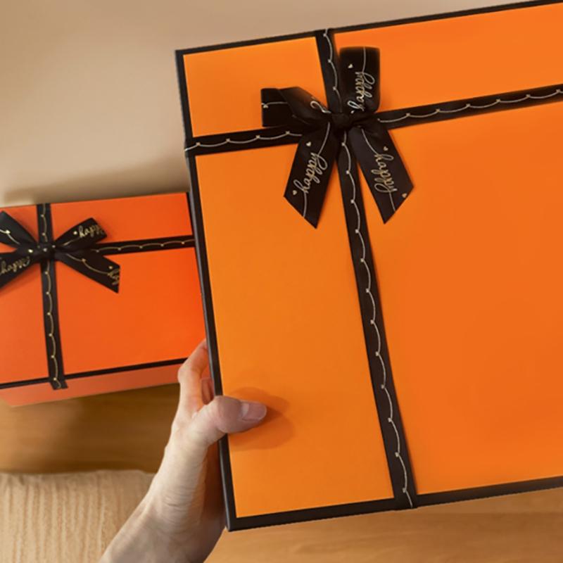 Orange Bow Gift Box Premium Gift Box Wedding Gift Box Birthday Valentine Gift Wrap Gift Box