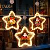 Рождественская звезда световое украшение на батарейках елочные подвесные украшения светодиодная подсветка подвеска для оконной двери настенная рождественская елка