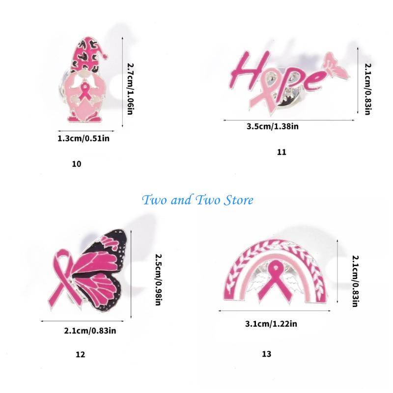 HX6F Health Awareness Pink Ribbon Brooch for Women's Day Festivities Alloy Lapel Pin