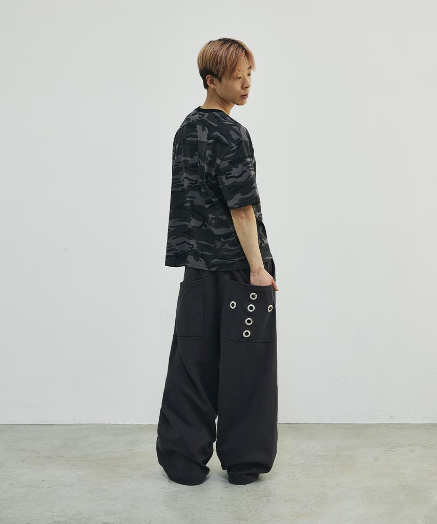 SCALLYWAG Summer Mega Wide Eyelet Training Pants [Charcoal]