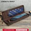CONTACT'S FAMILY Ретро Кожаный Органайзер для Галстуков Коробка для Мужчин Держатель для Запонок Дорожный Чехол Хранение Дисплей Сумка на Молнии Ручная Работа