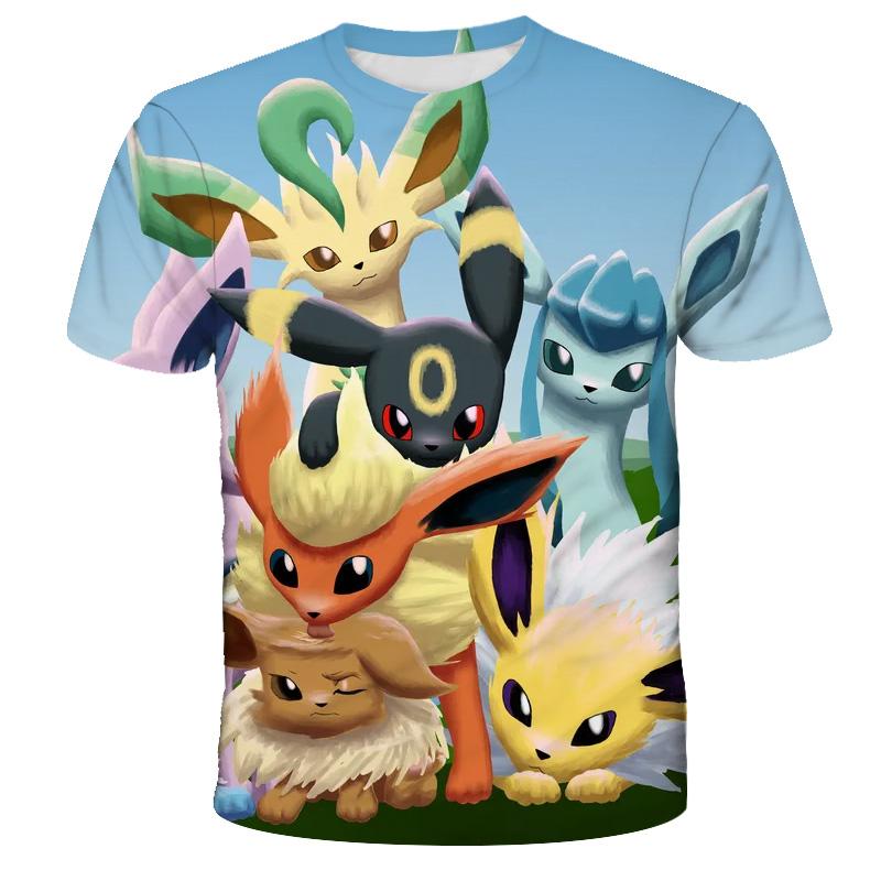 3D футболки Мужская одежда Покемон Мальчики Девочки С коротким рукавом Путешествия Одежда для родителей и детей