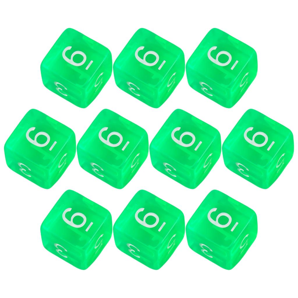 10 шт. D6 Кубики Многогранные Цифровые 1-6 Кубиков для Вечеринки Клуба Развлечений Настольная Игра