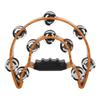 Metal+Plastic Double Row Tambourine Wood Color Percussion Instrument Handbell Tambourine  KTV Party