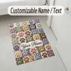 Dog Theme Crystal Velvet Rug Personalized Custom Name Text Soft Floor Mat Home Decor
