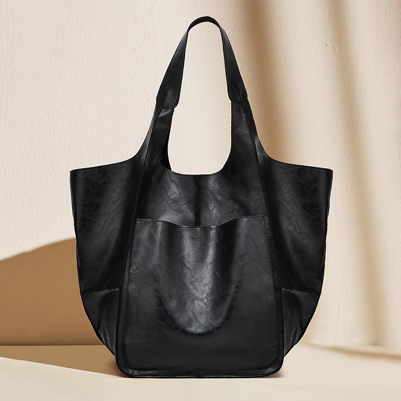 Повседневная сумка-хобо из искусственной кожи большой емкости для покупок, женская винтажная сумка-кошелек, роскошные дизайнерские сумки через плечо