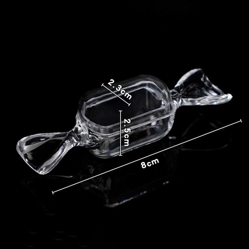 10 шт./компл. мини-пластиковая прозрачная коробка для конфет, симпатичный контейнер для хранения в форме конфет для украшения свадебного детского душа