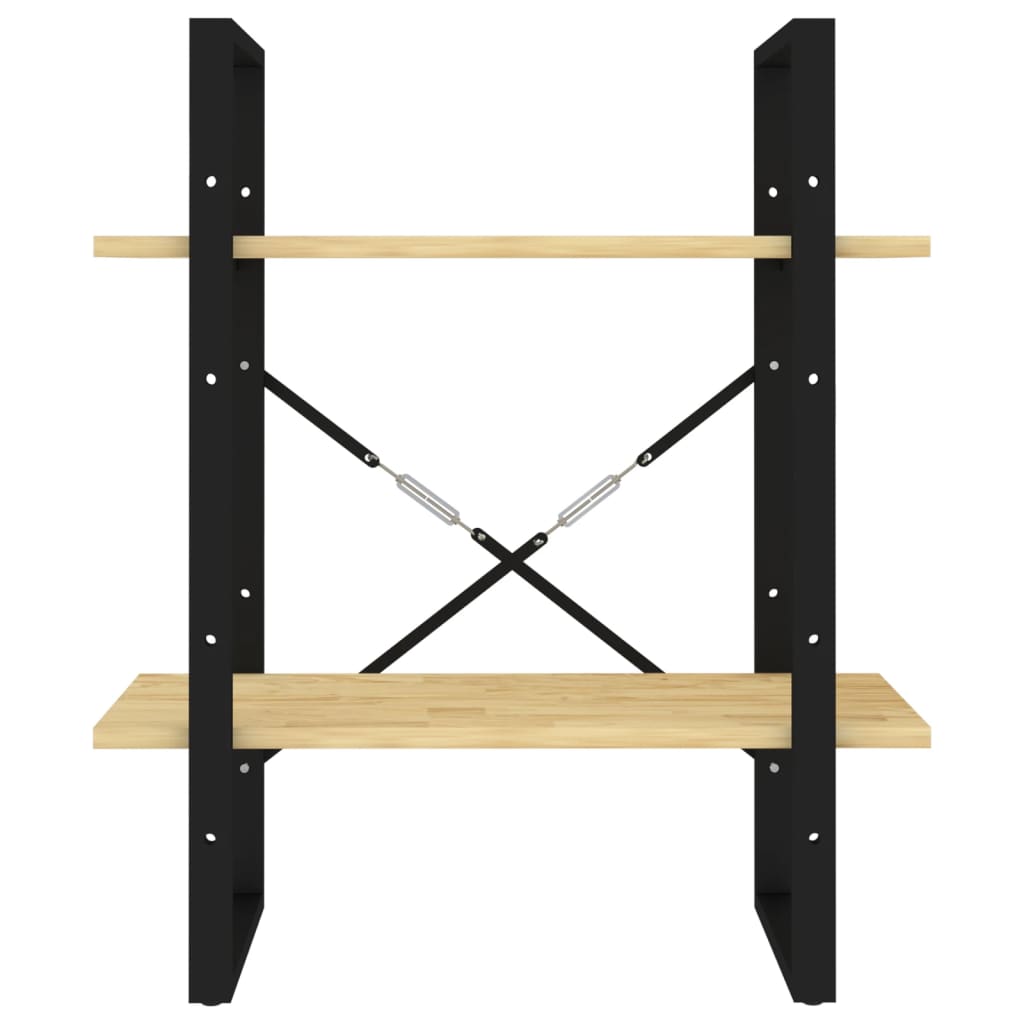 Bookshelf 2 Shelves 60 x 30 x 70 cm Solid Pine Wood