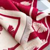 Scarf Women'S Winter High-End Sense Ginkgo Biloba Fashion Imitation Cashmere Warm Scarf Short Beard Fringed Shawl