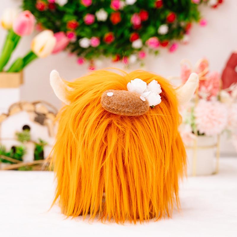 Плюшевая шотландская корова, мягкая игрушка, реалистичная мягкая игрушка для детей и домашнего декора