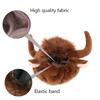 Cute Pet Wig Headgear Adjustable Pet Hat Headwear Wig Funny Pet Horn Headgear  For Cosplay Party