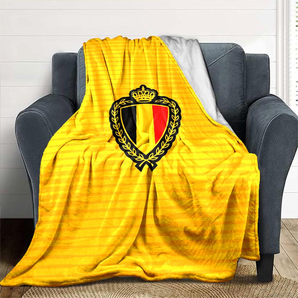 Belgica Print Flannel Blanket High Quality Warm Comfortable Cover for All Seasons Perfect for Gifts Home Decor