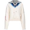 PINKO Pink Letter Embroidered Long Sleeve Hooded Knit Sweater Women sweater White 104621A2DX-ZE0