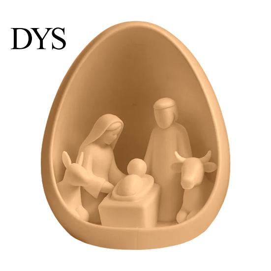 Уникальное Рождественское Центральное Украшение Стола 3D Печатная Фигурка Рождественской Сцены в Форме Яйца, Святое Семейство Ясли Форма Яйца Религиозное Украшение
