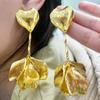 Spring New Alloy Flower Earrings for Women's Earrings Metal Feeling Fashion Jewelry Accessories