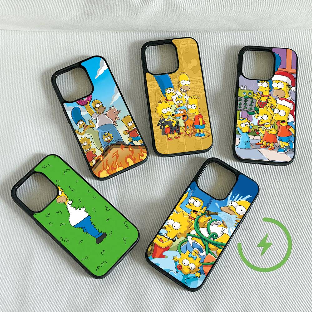 The S-Simpsons Phone Case Magnetic Wireless charging For iPhone 16 15 14 13 12 11 Pro Max Plus 17 Air Cover