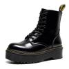Women's European & American 8-Hole Platform Martin Boots with Side Zipper & Lace-Up Design