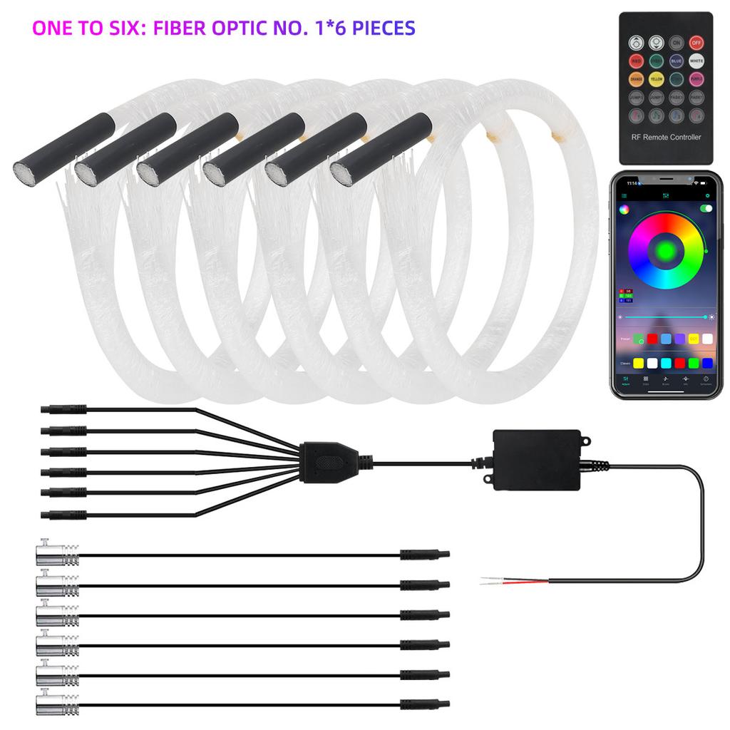 Звездный свет на крыше автомобиля RGB Внутренний окружающий свет Управление через приложение Пульт дистанционного управления Оптоволоконный звездный потолочный светильник Звездное небо на потолке для автомобиля дома