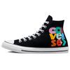 Chuck Taylor All Star Модные высокие кеды из парусины с красочным принтом улыбки Унисекс Черно-белые