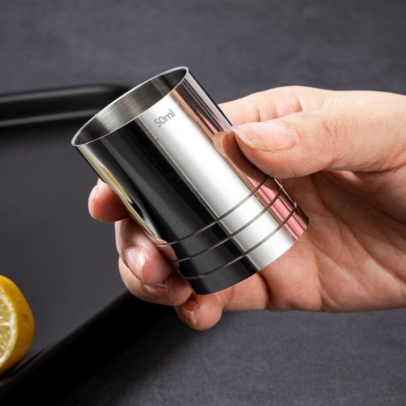 25/35/50 мл Мерный стакан из нержавеющей стали Цилиндрический Коктейльный унцовый джиггер Мерка для вина и напитков Бутылка для барменского искусства Барный аксессуар