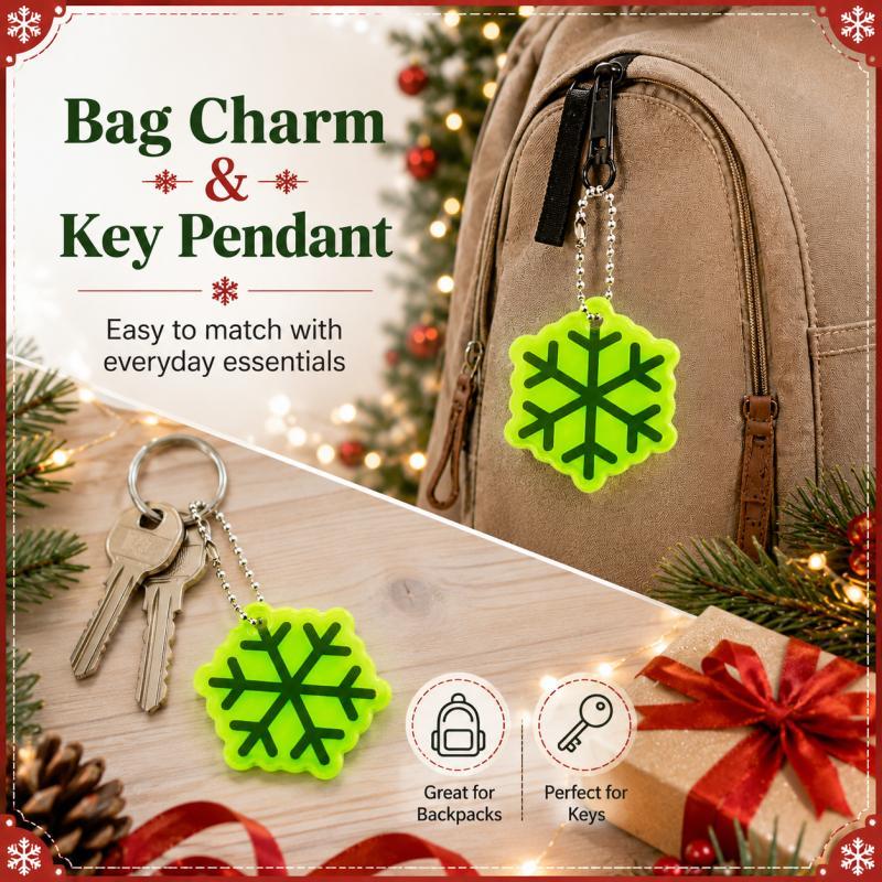Xiaomi 10PCS Christmas Snowflake Keychains, PVC Hanging Charms for Keys, Backpacks, Gift Bags and Tree Decorations