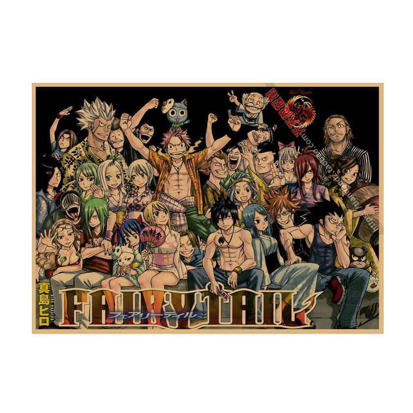 Аниме Постер Fairy Tail - Декоративное Настенное Искусство для Бара, Кафе, Общежития, Японский Стиль, Картина на Крафт-бумаге 678