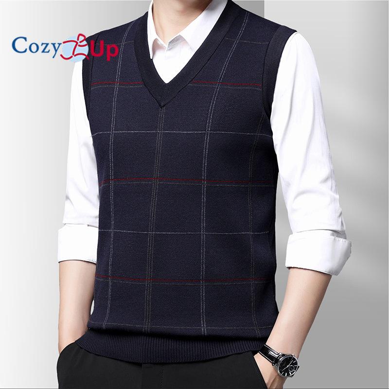 Cozy Up Men's V Neck Sweater Vest Cable Knitted Pullover Sweaters Vest