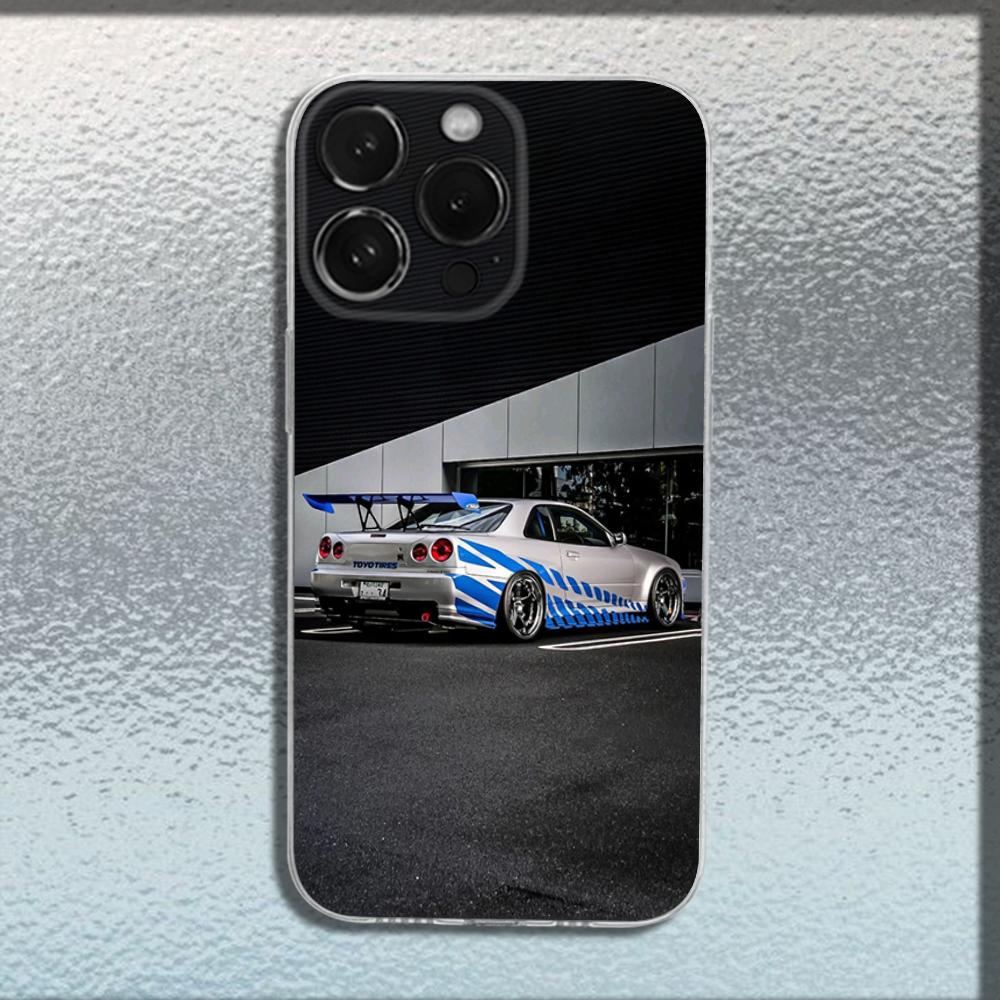 Чехол для телефона F-Fasts and F-Furious R34 Для iPhone 16,15,14,13,12,11 Plus,Pro,Max,XR,XS,X,Plus,SE,Mini Прозрачный Мягкий Чехол