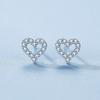 Hollow Love Heart-shaped Earrings for Women, Japanese and Korean Simple Student Versatile Earrings for Best Friend